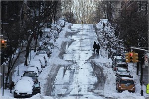 Снегопад в Нью-Йорке