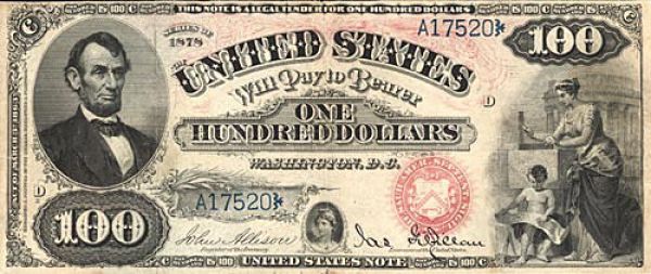 100 долларов США образца 1878 года 100 долларов США образца 1878 года