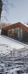 Dutch architects have erected a house on a snowy hill