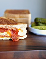 Double decker pizza sandwiches