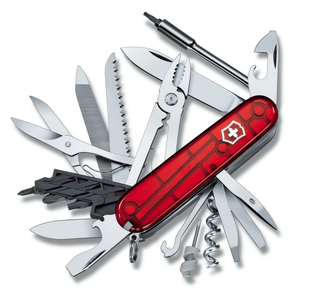 CyberTool 41 прозрачный красный (1.7775.T). Нож складной Victorinox