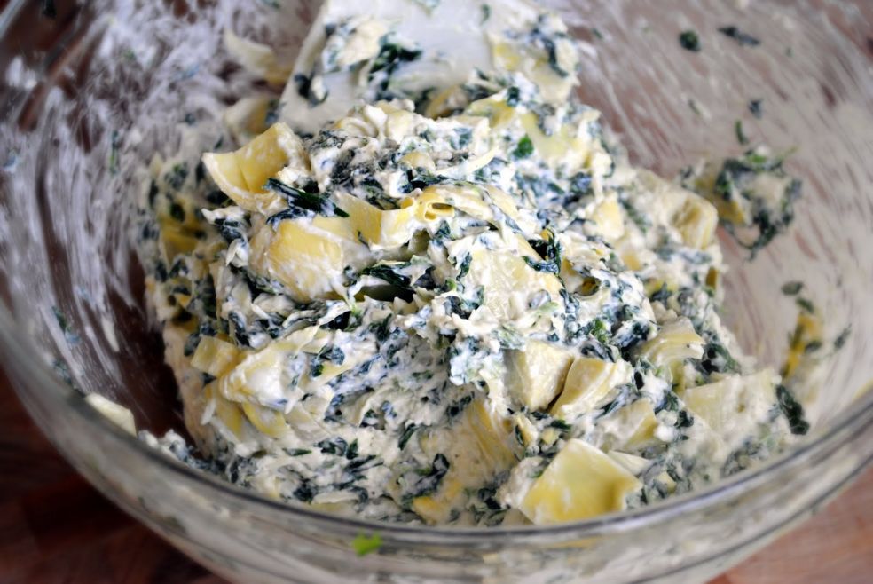 Сырная запеканка со шпинатом и артишоками фото-рецепт