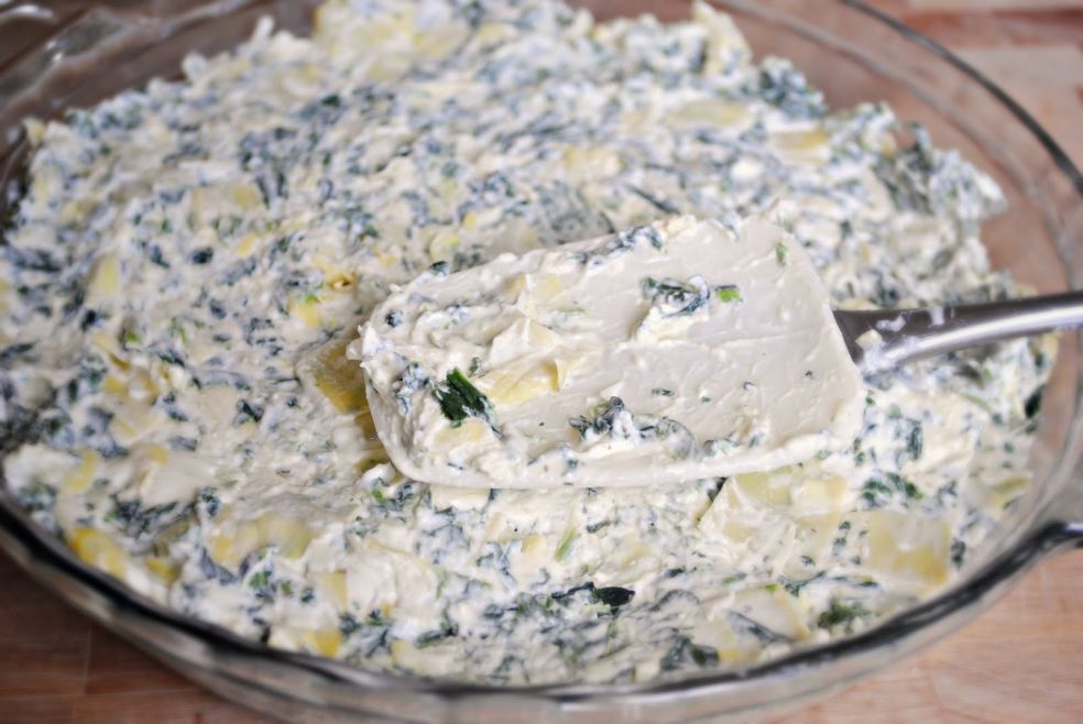 Сырная запеканка со шпинатом и артишоками фото-рецепт